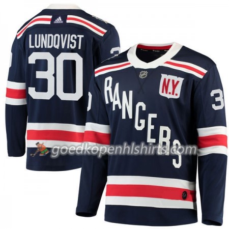 New York Rangers Henrik Lundqvist 30 2018 Winter Classic Adidas Navy Blauw Authentic Shirt - Mannen